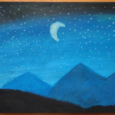 Рисунок "Звёздная ночь в горах"