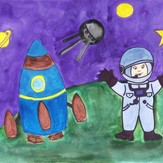 Рисунок "Космическое путешествие" на конкурс "Конкурс детского рисунка “Таинственный космос - 2018”"
