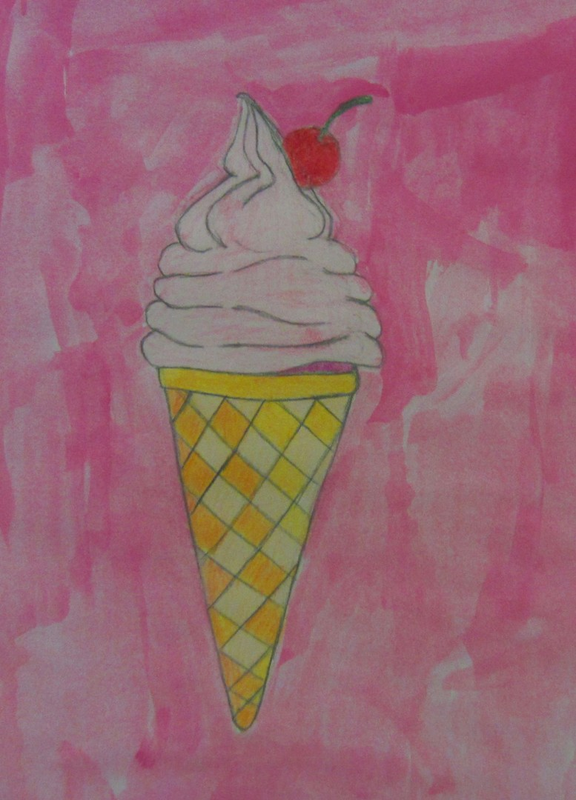 Детский рисунок - Мороженое