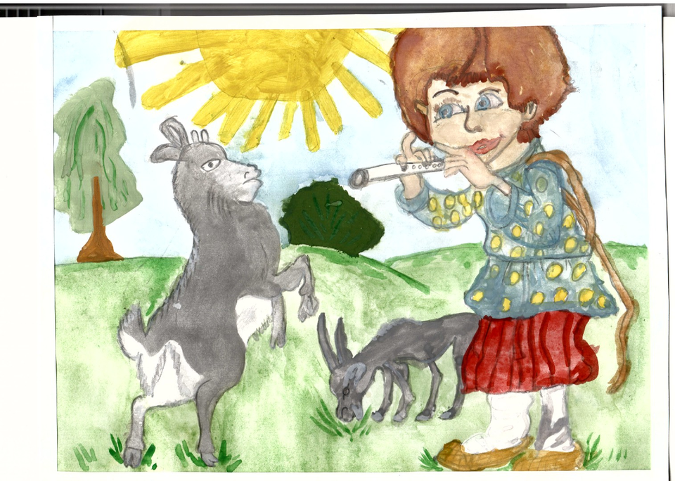 Детский рисунок - Пастушок