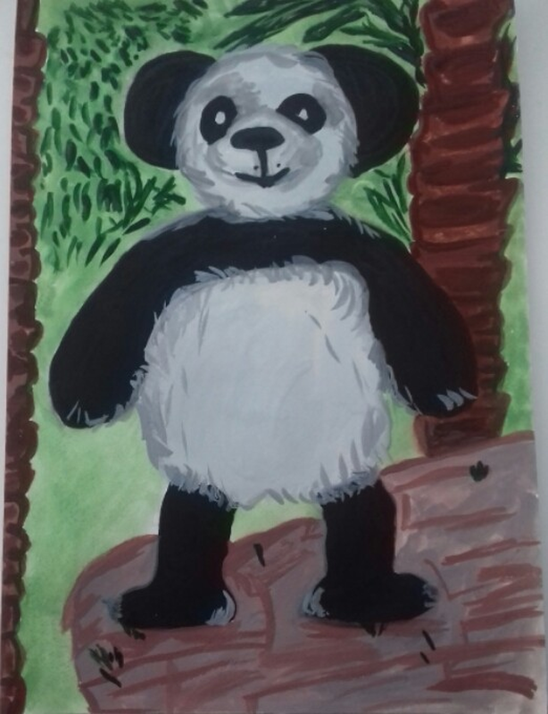 Детский рисунок - Панда ПО