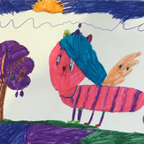 Рисунок "Единокошка" на конкурс "Конкурс детского рисунка “Невероятные животные - 2018”"