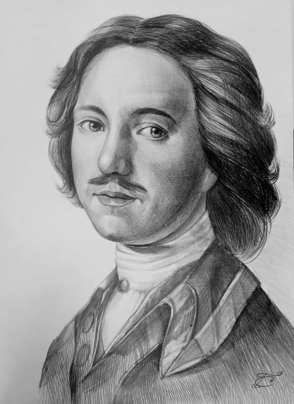 Детский рисунок - Портрет Петра Великого