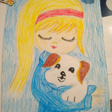 Рисунок "Девочка и щенок" на конкурс "Конкурс творческого рисунка “Свободная тема-2019”"