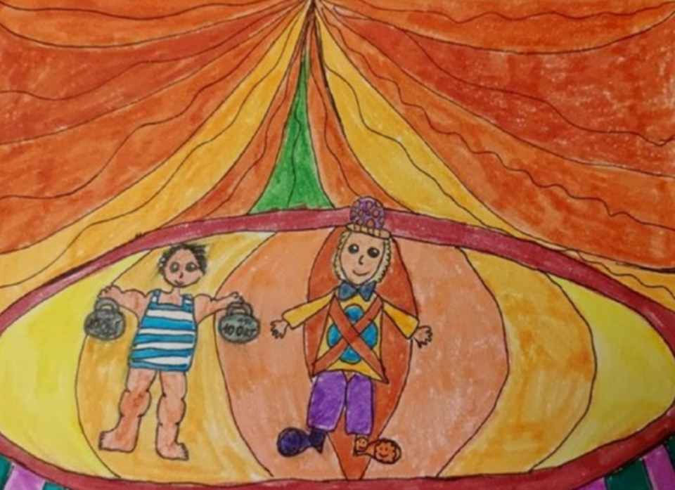 Детский рисунок - Поход в цирк