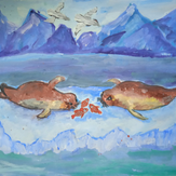 Рисунок "Тюлени-крабоеды" на конкурс "Конкурс творческого рисунка “Свободная тема-2021”"