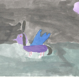 Рисунок "Ночная волкообразная зайцеутка" на конкурс "Конкурс детского рисунка “Невероятные животные - 2018”"