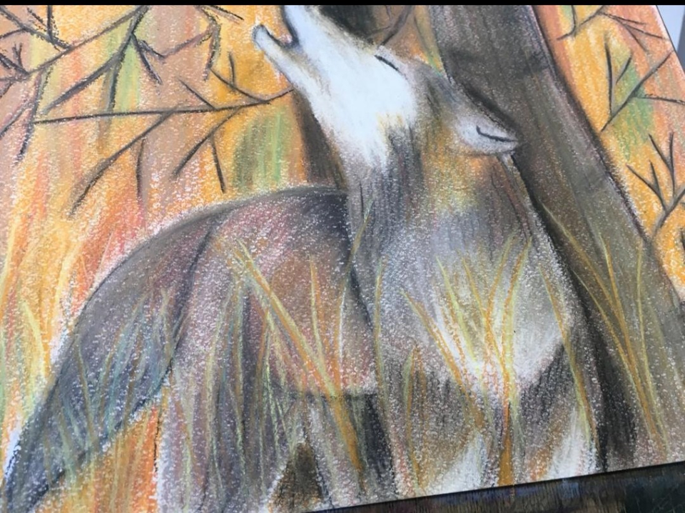 Детский рисунок - Свободный волк