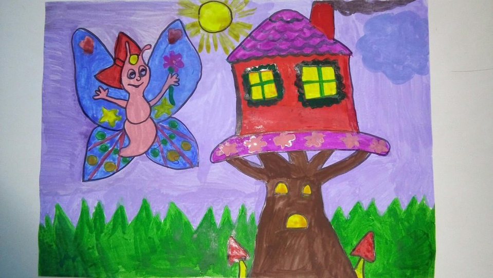 Детский рисунок - Дом чудес