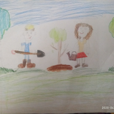 Рисунок "Мы сажаем деревья"