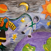 Рисунок "Я в Космосе" на конкурс "Конкурс творческого рисунка “Свободная тема-2019”"
