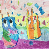 Рисунок "Бубуша и Чиюша" на конкурс "Конкурс детского рисунка “Невероятные животные - 2018”"