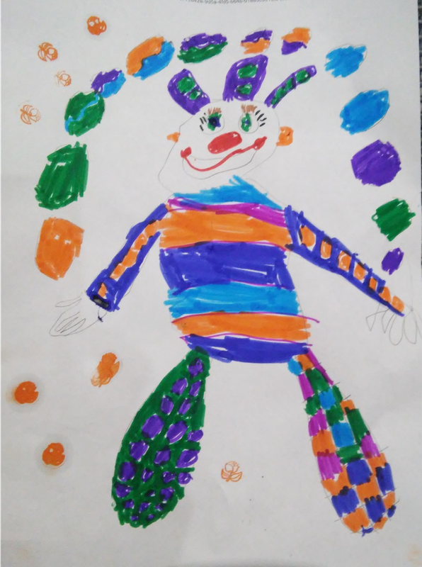 Детский рисунок - Весёлый клоун