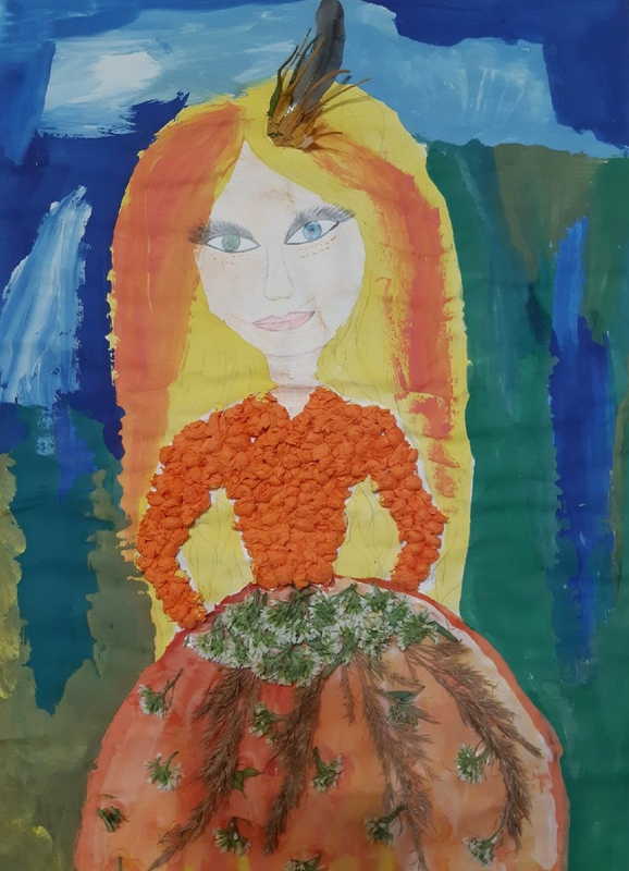 Детский рисунок - Царица Осень