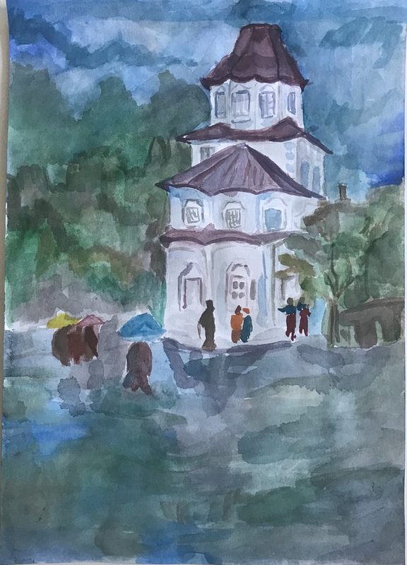 Детский рисунок - Успенская церковь