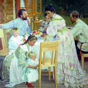 Описание картины Б.М. Кустодиева «На террасе»
