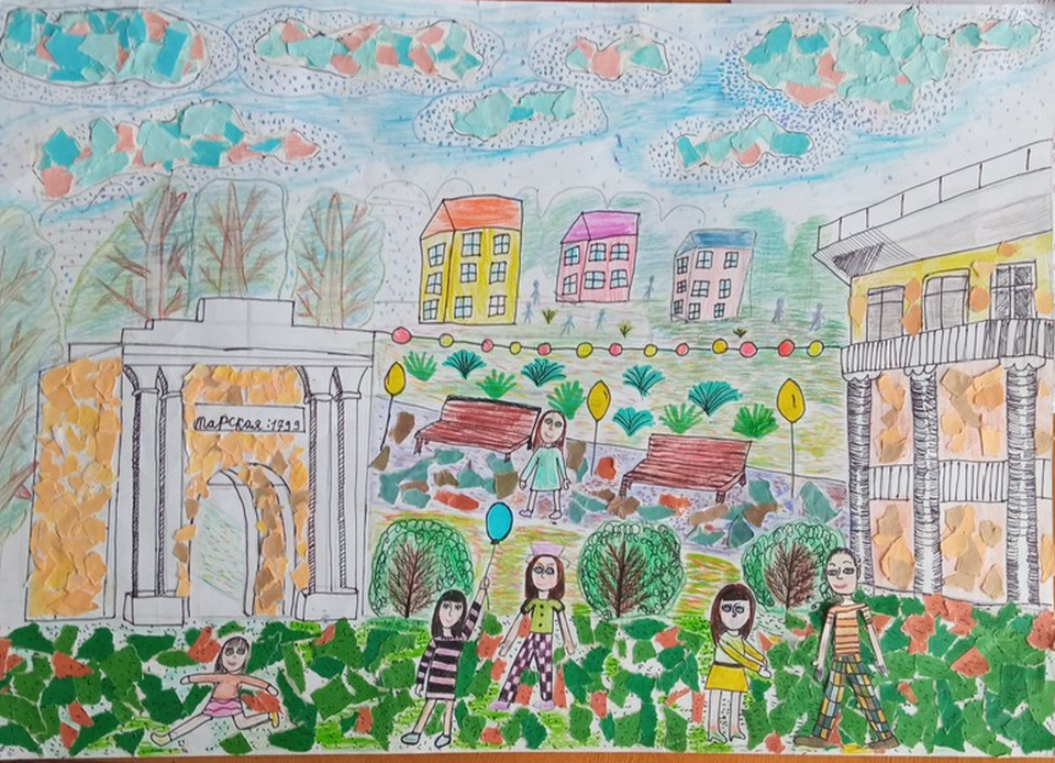 Детский рисунок - Мой город
