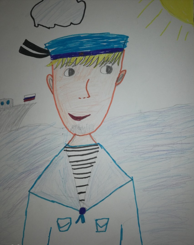 Детский рисунок - Моряк