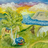 Рисунок "На берегу Тихого Дона" на конкурс "Конкурс творческого рисунка “Свободная тема-2022”"