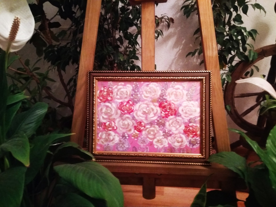 Детский рисунок - Розовый сад
