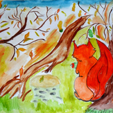 Рисунок "В лесу" на конкурс "Конкурс детского рисунка “Сказочная осень - 2018”"