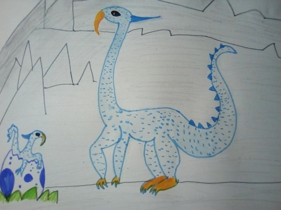 Детский рисунок - Птицогрифы