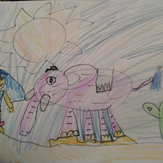 Рисунок "Принцесса со слоном" на конкурс "Конкурс детского рисунка "Рисовашки - 1-6 серии""