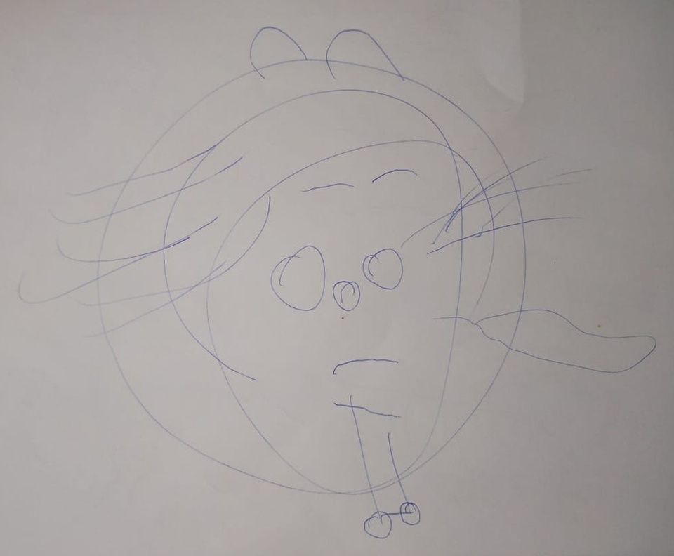 Детский рисунок - котёнок
