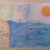 Рисунок "город курорт сочи городской пляж маяк" на конкурс "Конкурс детского рисунка “Города - 2018” вместе с Erich Krause"