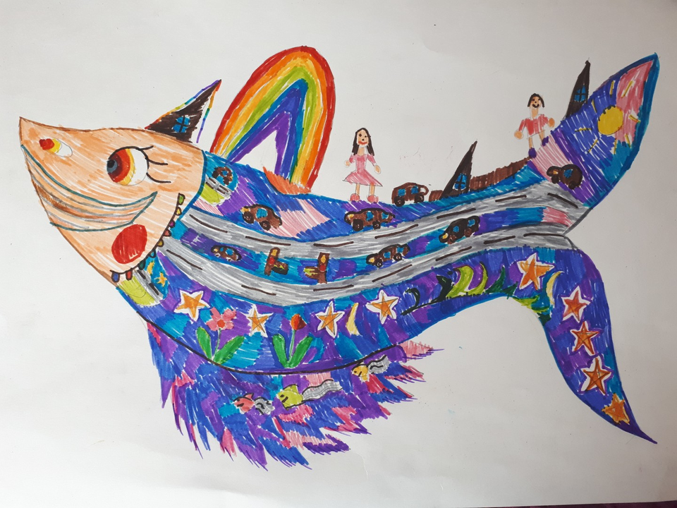 Детский рисунок - Чудо-рыба