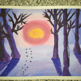 Рисунок "Утро в зимнем лесу" на конкурс "Конкурс творческого рисунка “Свободная тема-2019”"