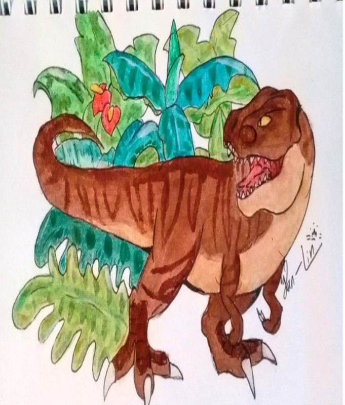 Детский рисунок - Динозавр