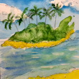Рисунок "Тропический остров" на конкурс "Конкурс детского рисунка “Чудесное Лето - 2019”"