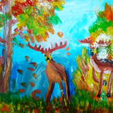 Рисунок "осень в лесу" на конкурс "Конкурс детского рисунка “Сказочная осень - 2018”"