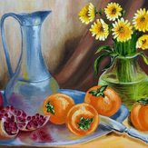 Рисунок "Кувшин и фрукты"