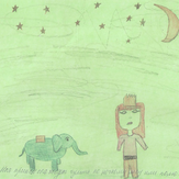 Рисунок "моя принцесса будет гулять по вечернему полю" на конкурс "Конкурс детского рисунка "Рисовашки - серии 1, 2, 3""