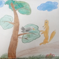 Рисунок к басне ворона и лиса, Кирилл Синичкин, 10 лет