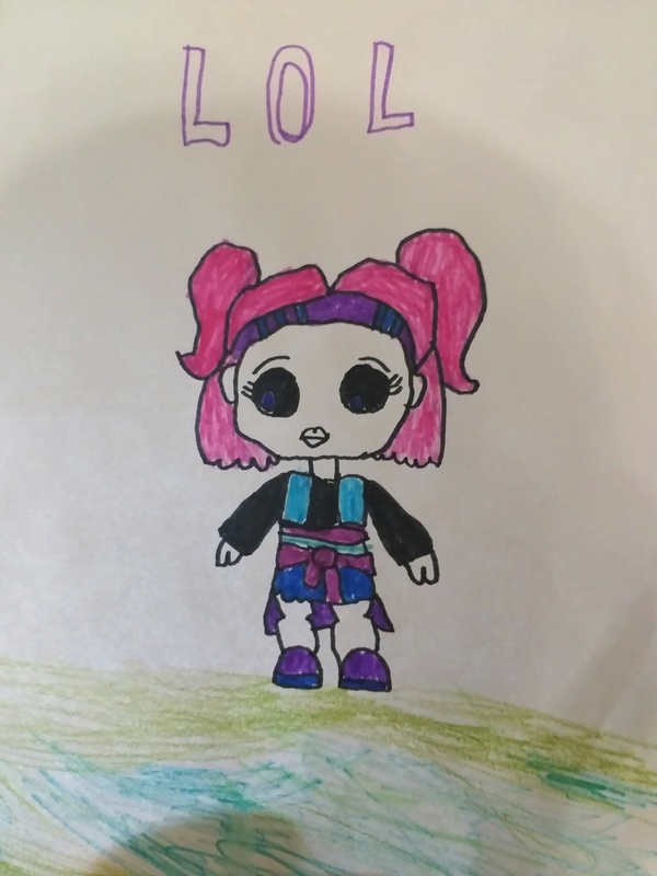 Детский рисунок - кукла Лол