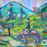 Рисунок "На Берлин - башкирские конники"