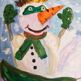 Рисунок "Снеговик в маске" на конкурс "Конкурс рисунка "Новогоднее Настроение 2017""