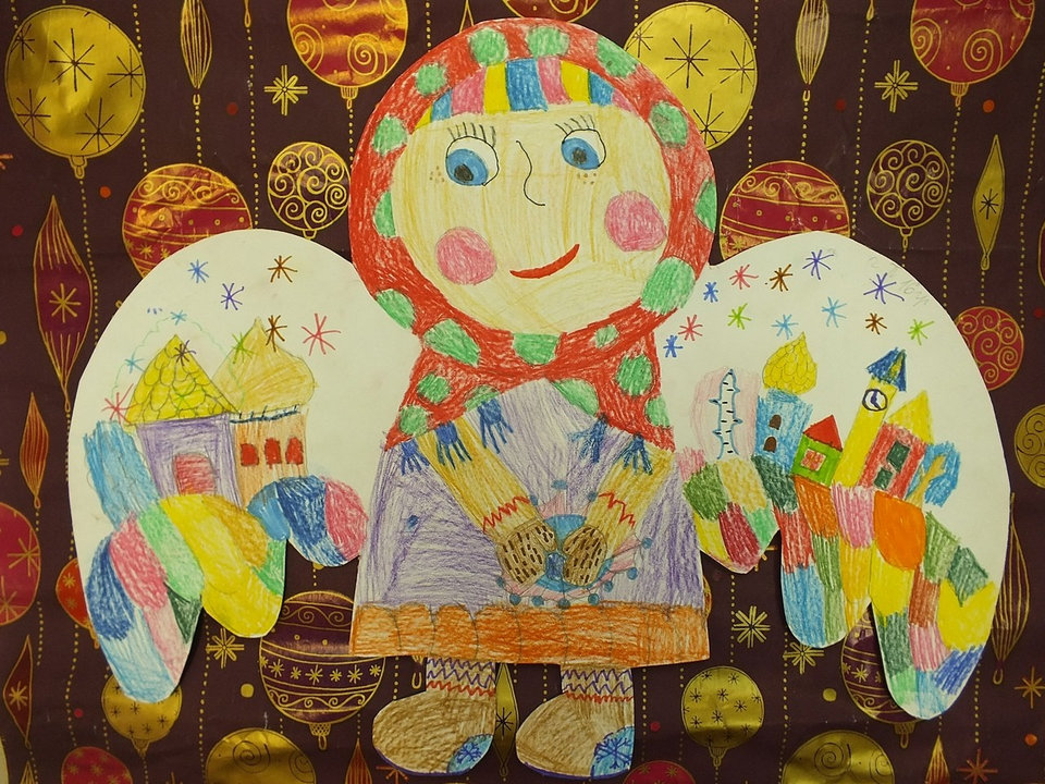 Детский рисунок - Зимний ангел