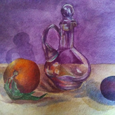 Рисунок "Стеклянный кувшин с фруктам"