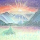 Рисунок "восход в горах"
