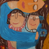 Рисунок "Мама и дочки" на конкурс "Конкурс творческого рисунка “Свободная тема-2019”"