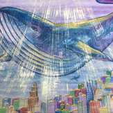 Рисунок "Кит над городом" на конкурс "Конкурс детского рисунка "Любимое животное - 2018""