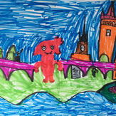 Рисунок "Потерянная игрушка в сказочном городе" на конкурс "Конкурс творческого рисунка “Свободная тема-2019”"