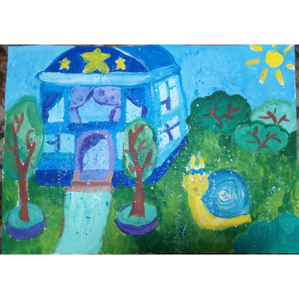 Детский рисунок - Волшебный домик для Эвилины