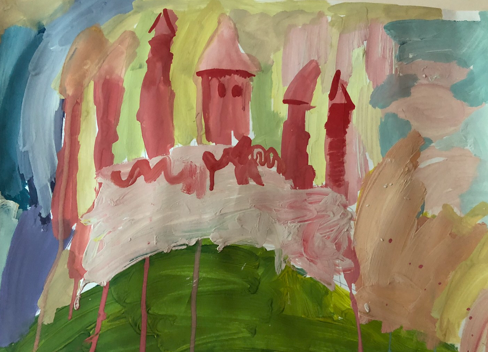 Детский рисунок - Воздушные замки