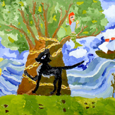 Рисунок "У Лукоморья дуб зелёный" на конкурс "Конкурс творческого рисунка “Свободная тема-2019”"