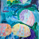 Рисунок "Цветные медузы" на конкурс "Конкурс творческого рисунка “Свободная тема-2021”"